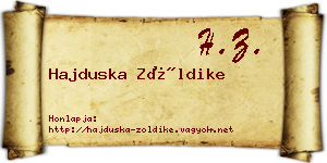 Hajduska Zöldike névjegykártya